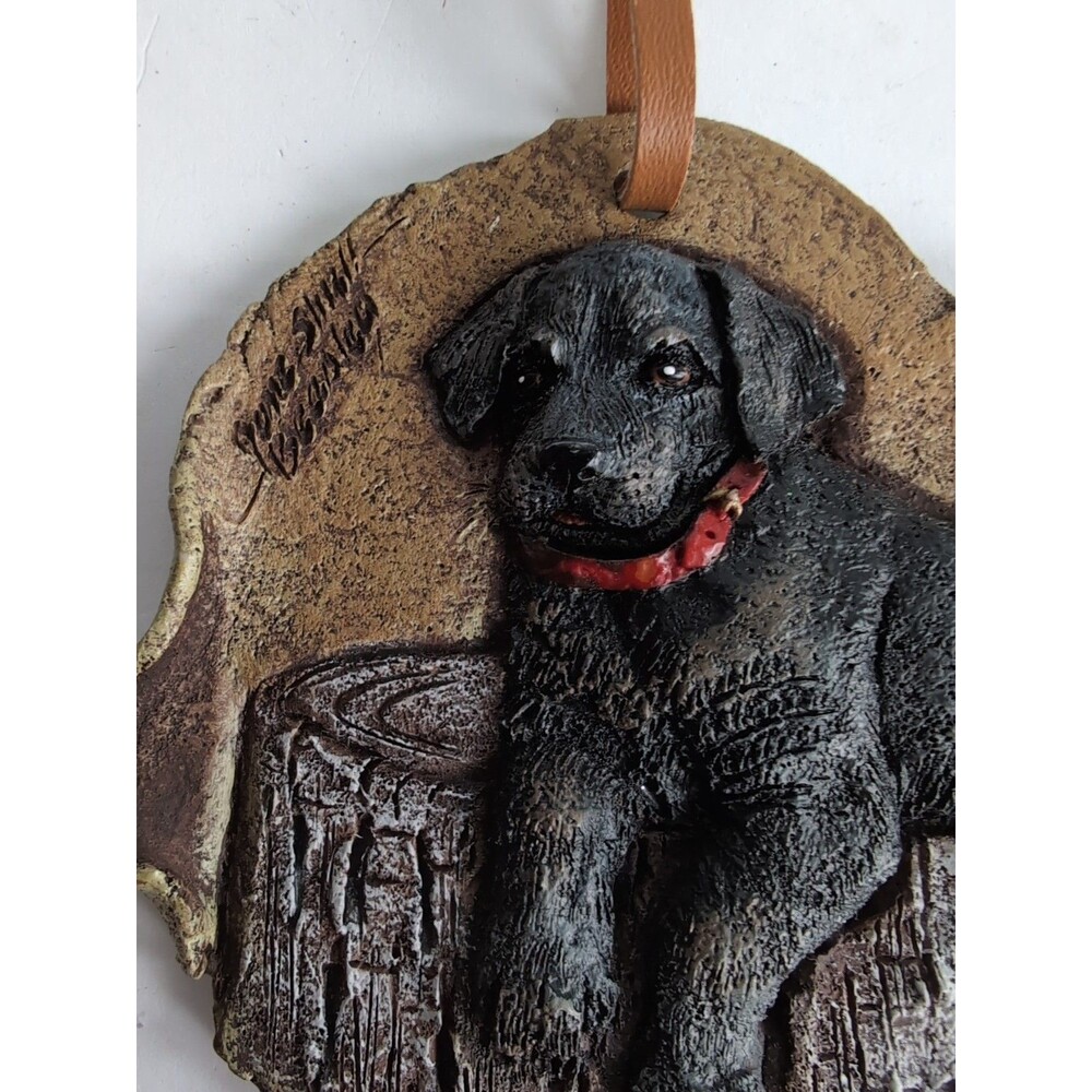 Jane Shull Beasley Black Labrador Dog Christmas Ornament Wall Plaque - Picture 3 of 5